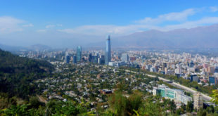 Die Stadt Santiago mit dem Stadtteil Sanhattan in Chile