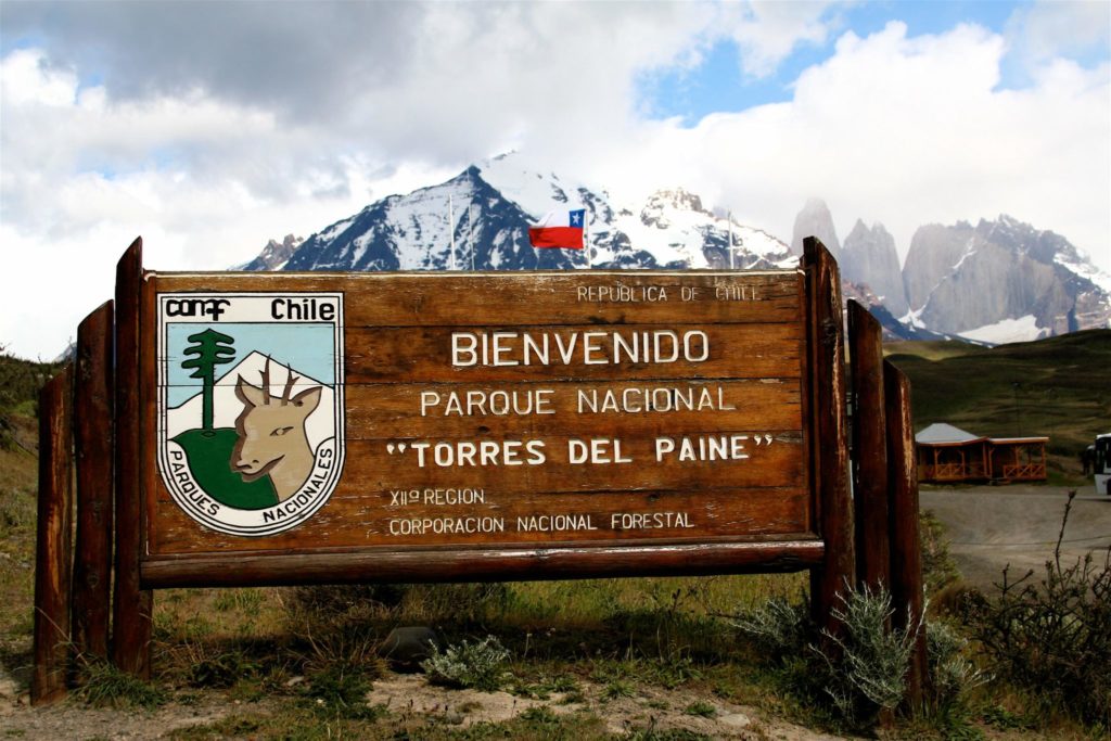 Nationalpark Torres del Paine: Willkommenstafel