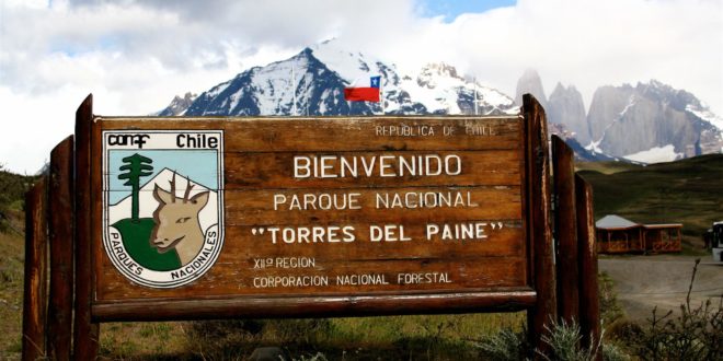 Nationalpark Torres del Paine: Willkommenstafel